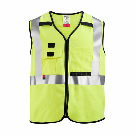 Milwaukee 48-73-5301 AR/FR Cat. 1 Class 2 High Visibility Yellow Safety Vest - S/M