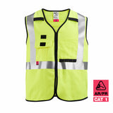 Milwaukee 48-73-5301 AR/FR Cat. 1 Class 2 High Visibility Yellow Safety Vest - S/M - 2