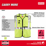 Milwaukee 48-73-5304 AR/FR Cat. 1 Class 2 High Visibility Yellow Safety Vest- 4XL/5XL - 4