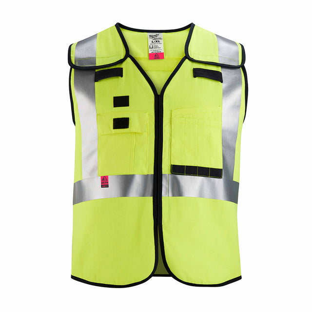 Milwaukee 48-73-5311 AR/FR Cat. 1 Class 2 Breakaway High Visibility Yellow Safety Vest  - S/M