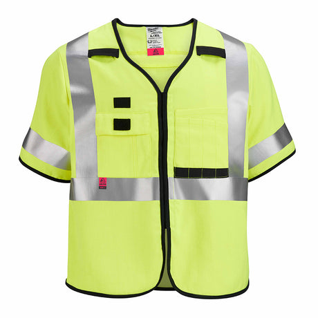 Milwaukee 48-73-5323 AR/FR Cat. 1 Class 3 High Visibility Yellow Safety Vest  - 2XL/3XL