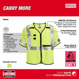 Milwaukee 48-73-5324 AR/FR Cat. 1 Class 3 High Visibility Yellow Safety Vest  - 4XL/5XL - 4