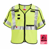 Milwaukee 48-73-5333 AR/FR Cat. 1 Class 3 Breakaway High Visibility Yellow Safety Vest - 2XL/3XL - 3