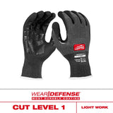 Milwaukee 48-73-6916 Cut Level 1 15 Gauge Nitrile Dipped Gloves with Wear-Defense Protection (6 Pack)
