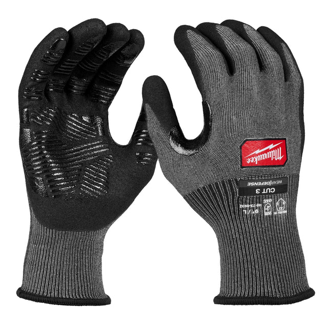 Milwaukee 48-73-6931E Cut Level 3 High Dexterity Nitrile Dipped Gloves with WEAR-DEFENSE Protection (144 Pack)