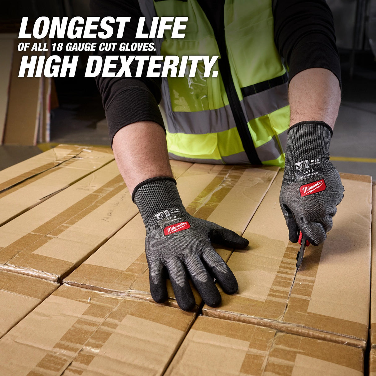 Milwaukee 48-73-6931 Cut Level 3 Nitrile Dipped Work Gloves with Wear-Defense Protection (6 Pack) - 3