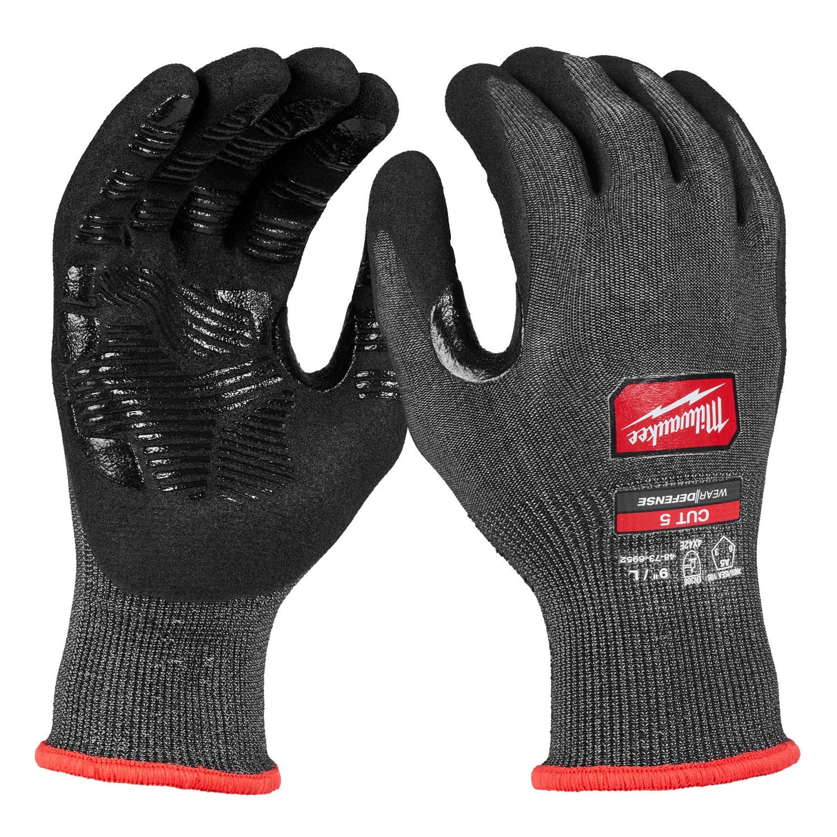 Milwaukee 48-73-6953E Cut Level 5 Nitrile Dipped Work Gloves with Wear-Defense Protection (144 Pack)