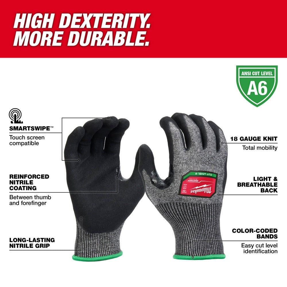 Milwaukee 48-73-7000 Cut Level 6 High-Dexterity Nitrile Dipped Gloves - S - 2