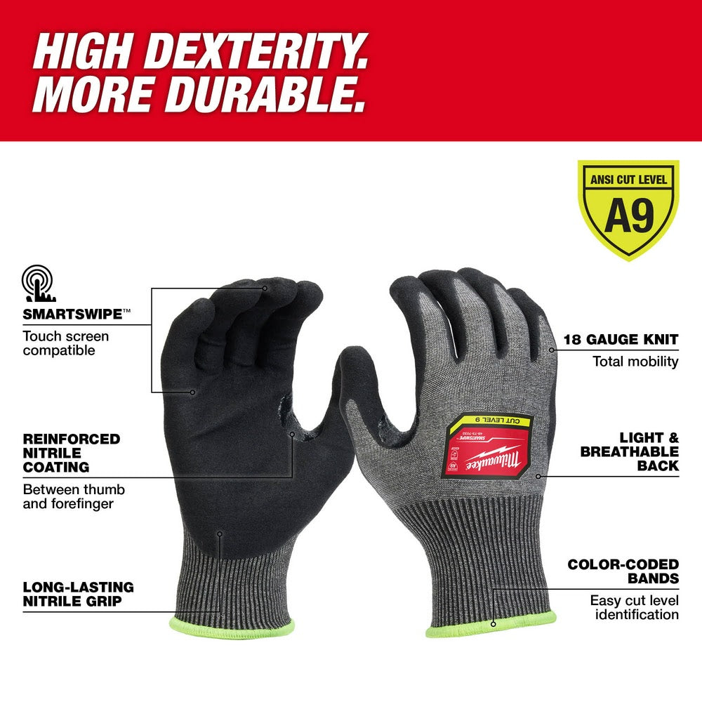 Milwaukee 48-73-7030B 12 Pair Cut Level 9 High-Dexterity Nitrile Dipped Gloves - S - 2