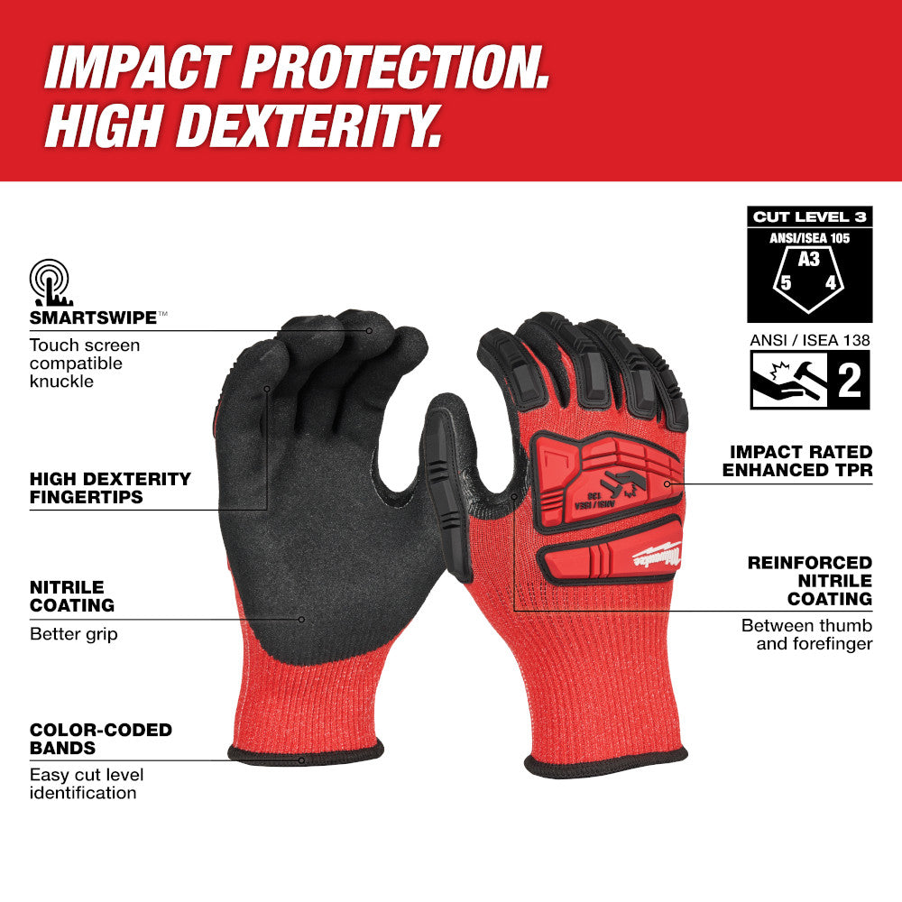 Milwaukee 48-73-8131 Impact Cut 3 Nitrile Dip Glove - M - 2