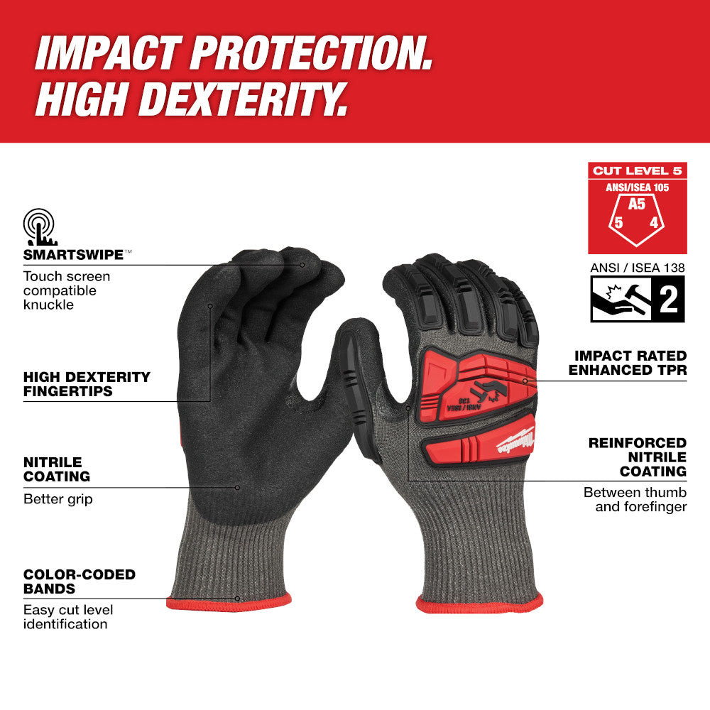 Milwaukee 48-73-8150 Impact Cut 5 Nitrile Dip Glove - S - 2