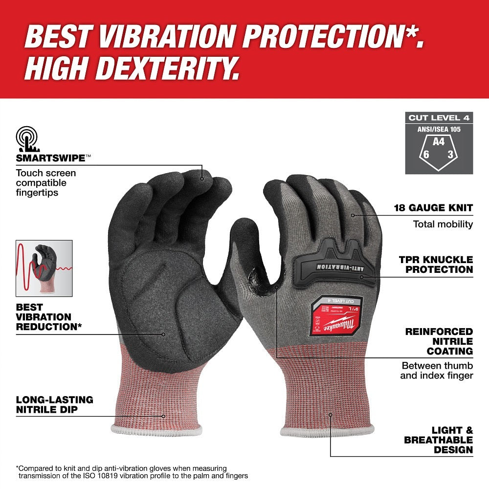 Milwaukee 48-73-8761 Anti-Vibration Cut Level 4 High Dexterity Nitrile Dipped Glove - Medium - 2
