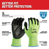 Milwaukee 48-73-8920B 12PK High Visibility Cut Level 2 Polyurethane Dipped Safety Gloves  - Small - 2