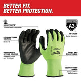 Milwaukee 48-73-8934 High Visibility Cut Level 3 Polyurethane Dipped Safety Gloves - 2X-Large - 2