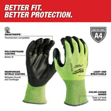 Milwaukee 48-73-8941B 12PK High Visibility Cut Level 4 Polyurethane Dipped Safety Gloves - Medium - 2