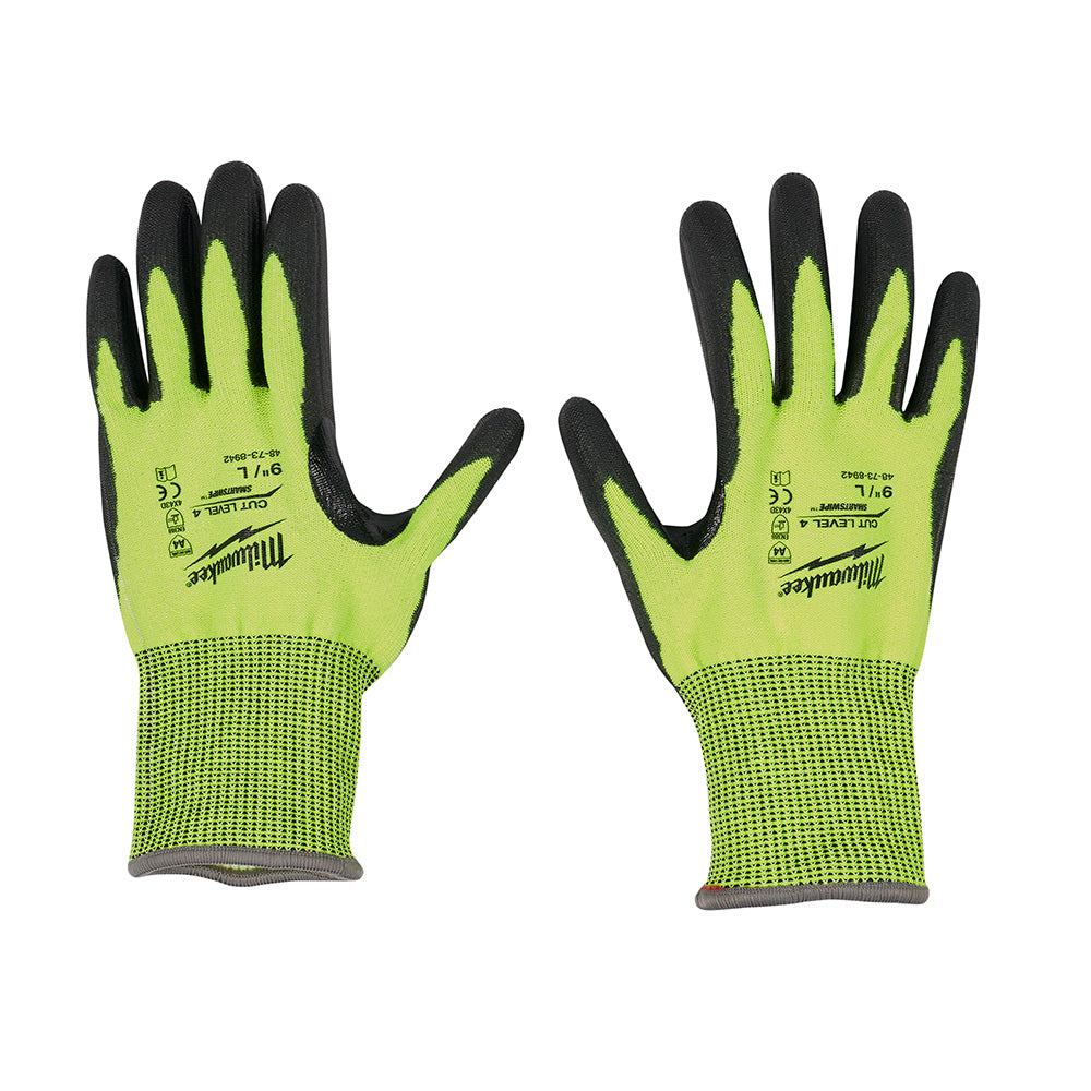 Milwaukee 48-73-8943B 12PK High Visibility Cut Level 4 Polyurethane Dipped Safety Gloves - X-Large - 2