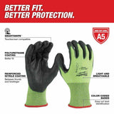 Milwaukee 48-73-8952 High Visibility Cut Level 5 Polyurethane Dipped Gloves - L - 2