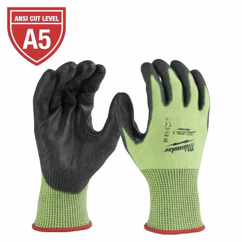 Milwaukee 48-73-8952 High Visibility Cut Level 5 Polyurethane Dipped Gloves - L - 3