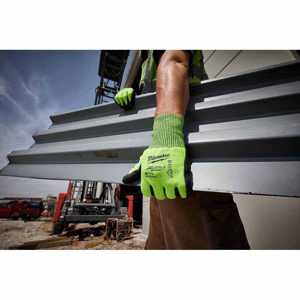 Milwaukee 48-73-8950 High Visibility Cut Level 5 Polyurethane Dipped Gloves - S - 6