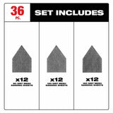 Milwaukee 48-80-5406 Assorted 80/120/180 Grit Mesh Sanding Sheets M12 Orbital Detail Sander 36pk - 2