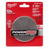 Milwaukee 48-80-6120 3" 120 Grit Mesh Sanding Discs with POWERGRID Tear Resistant Mesh - 12 pk + Pad Saver - 11