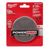 Milwaukee 48-80-6150 3" 150 Grit Mesh Sanding Discs with POWERGRID Tear Resistant Mesh - 12 pk + Pad Saver - 11