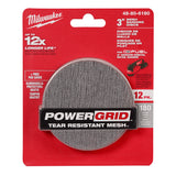 Milwaukee 48-80-6180 3" 180 Grit Mesh Sanding Discs with POWERGRID Tear Resistant Mesh - 12 pk + Pad Saver - 11