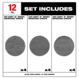 Milwaukee 48-80-6405 3" Assorted 80, 120, 180 Grit Mesh Sanding Discs with POWERGRID Tear Resistant Mesh - 12 pk + Pad Saver - 2