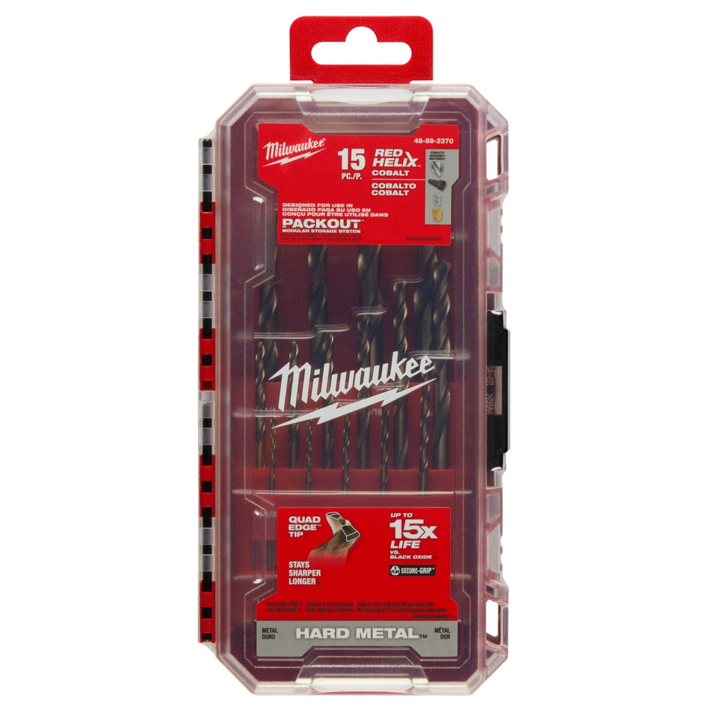 Milwaukee 48-89-2370 RED HELIX Cobalt Drill Bit Set - 15PC - 12