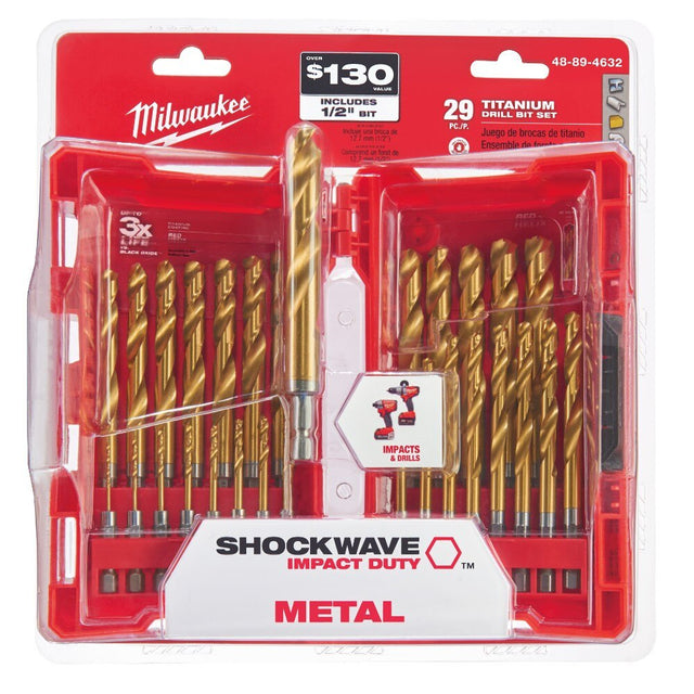 Milwaukee  48-89-4632 29 Piece TiN Shockwave Drill Bit Kit