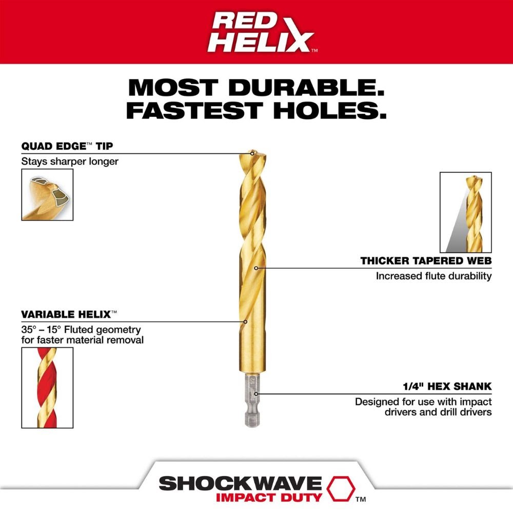 Milwaukee 48-89-4637 SHOCKWAVE Impact Duty Titanium Drill Bit Set (7-Piece) - 2