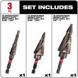 Milwaukee 48-89-9256 SHOCKWAVE Impact Duty Step Bit Mechanical Set (#2, #3, #8) - 4