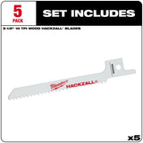 Milwaukee 49-00-5310 M12 Hackzall Blade 4" Wood Scroll 5-Pack - 2