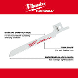 Milwaukee 49-00-5324 M12 Hackzall Blade 3.5" Metal Scroll 5-Pack - 5