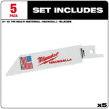 Milwaukee 49-00-5410 M12 Hackzall Blade Multi-Material 5-Pack - 2