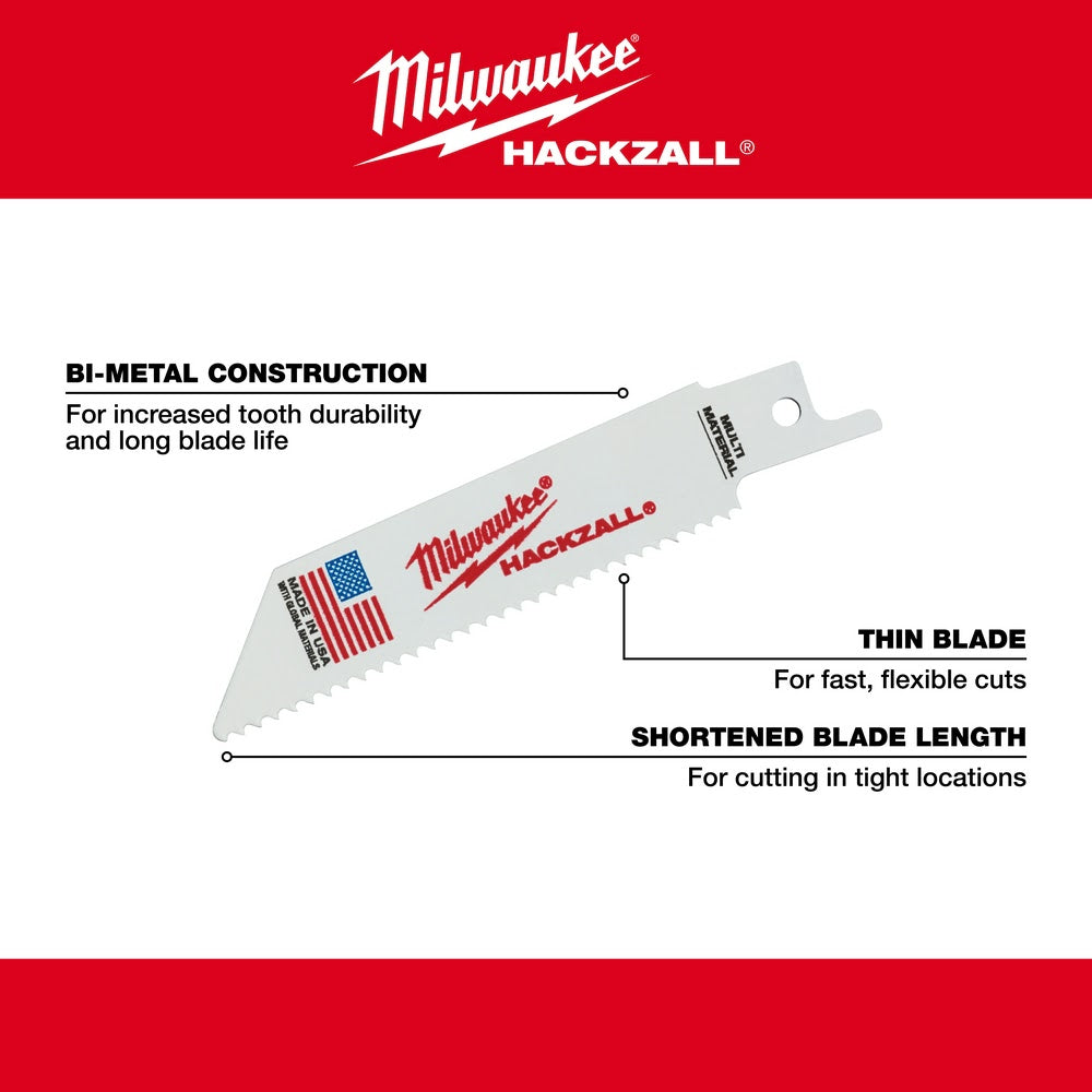 Milwaukee 49-00-5410 M12 Hackzall Blade Multi-Material 5-Pack - 5