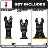 Milwaukee  49-10-9005 Milwaukee® OPEN-LOK™ 3PC MULTI-MATERIAL CUTTING MULTI-TOOL BLADE VARIETY PACK - 3