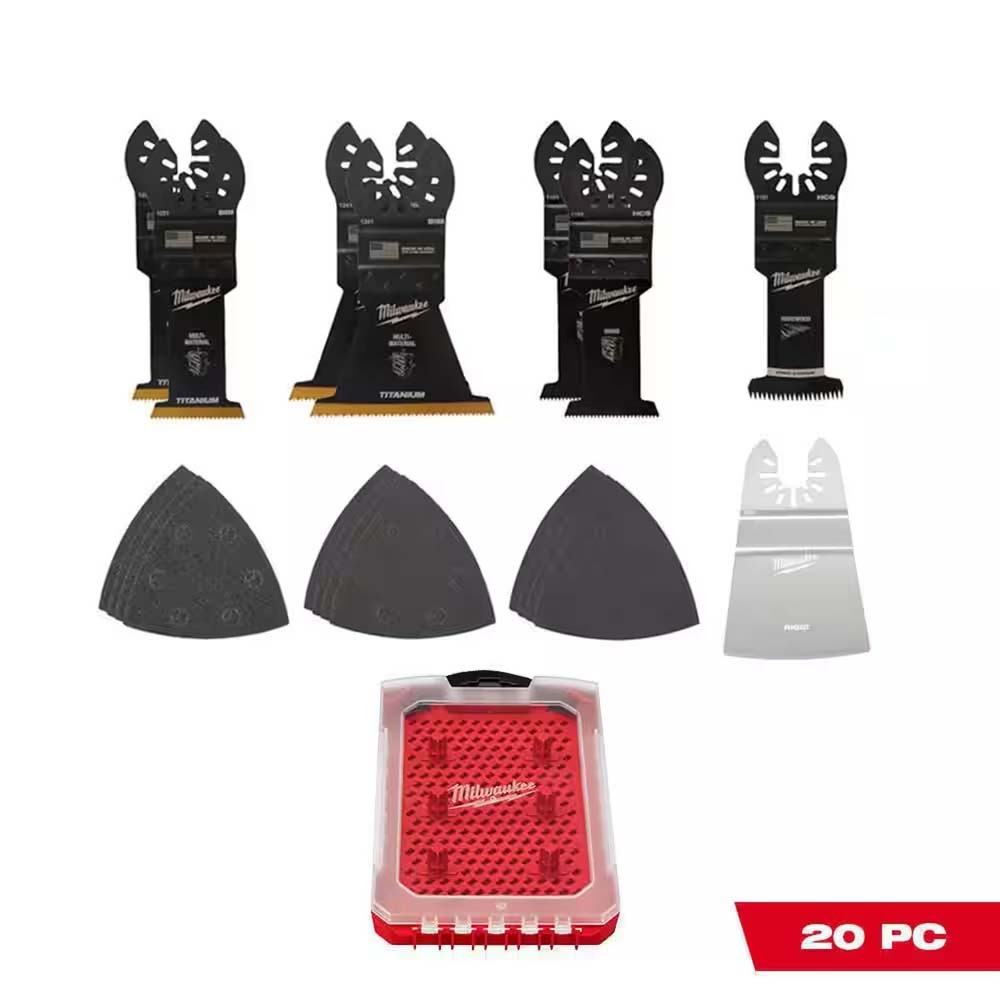 Milwaukee 49-10-9220 20 Piece Modular Case Variety Kit with Oscillating Multi-Tool Blades - 2