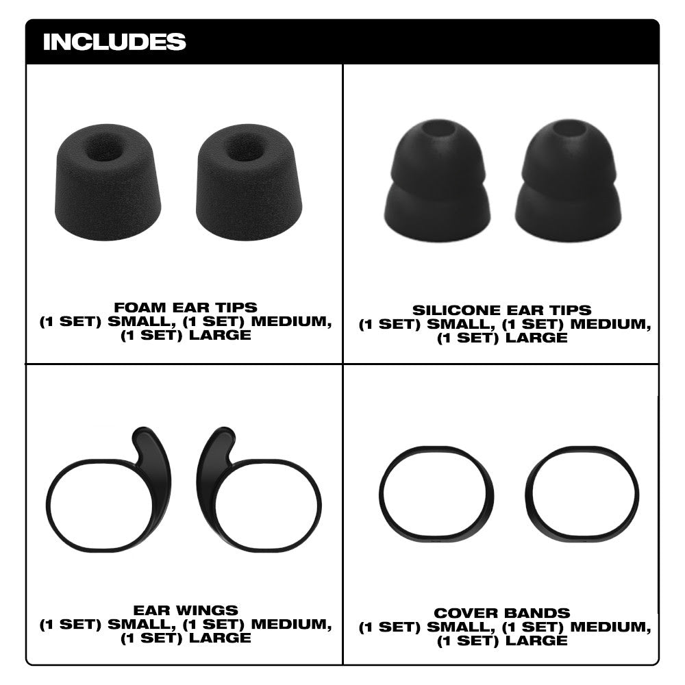 Milwaukee 49-16-0101 Jobsite Earbuds Ear Tip Kit - 2