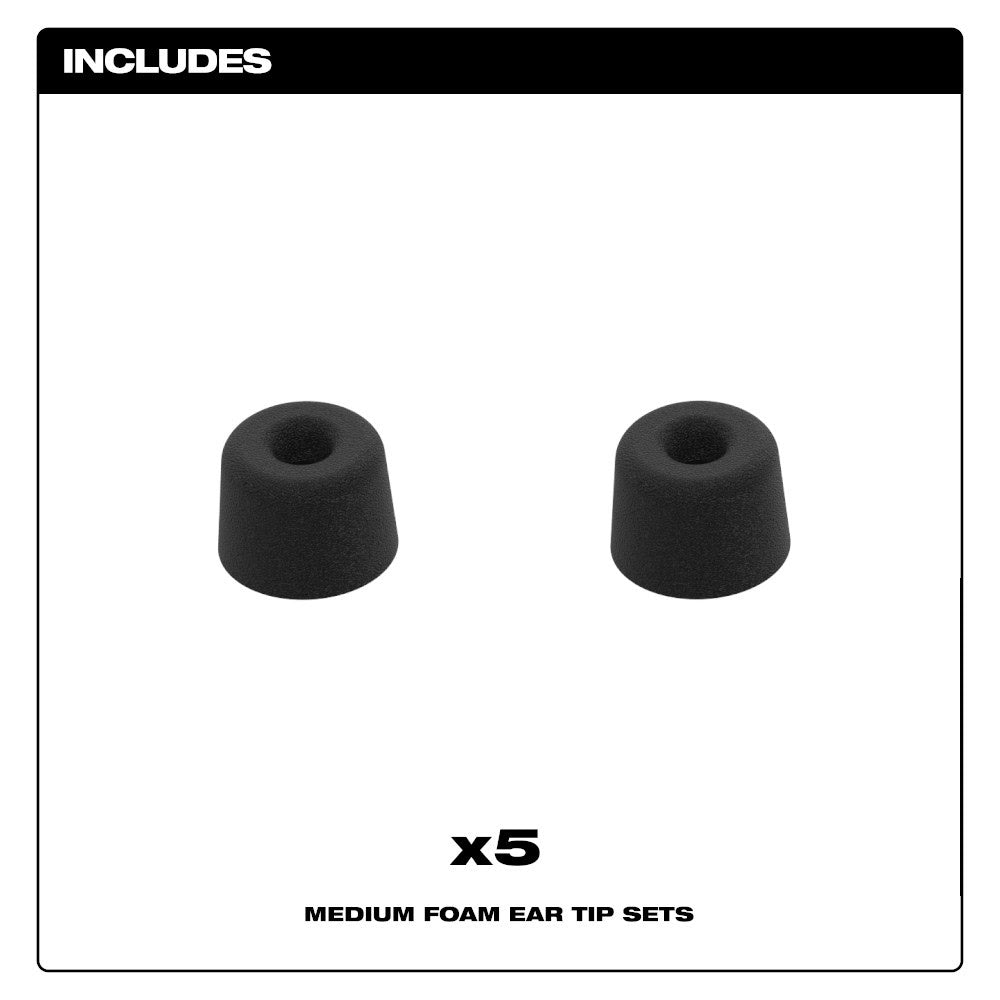 Milwaukee 49-16-0103 Jobsite Earbuds Foam Ear Tip Kit - M - 2