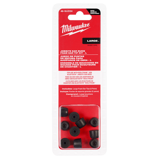 Milwaukee 49-16-0104 Jobsite Earbuds Foam Ear Tip Kit - L