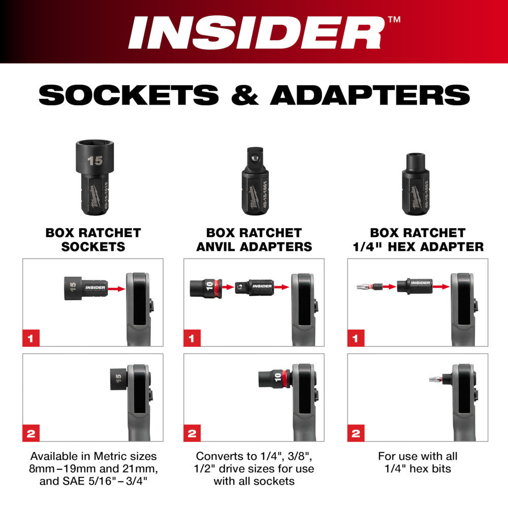 Milwaukee 49-16-1611 INSIDER Box Ratchet Socket 6 Point 11mm - 6