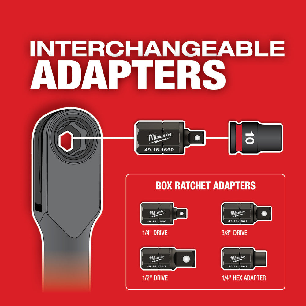 Milwaukee 49-16-1660 INSIDER Box Ratchet 1/4" Anvil Adapter - 4