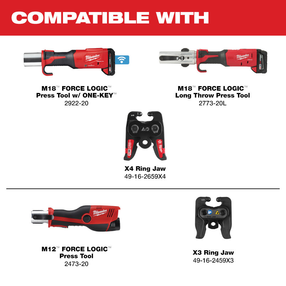 Milwaukee 49-16-2650BX 1/2" IPS-P Pivoting Press Ring for M18 & M12 FORCE LOGIC Press Tools - 3