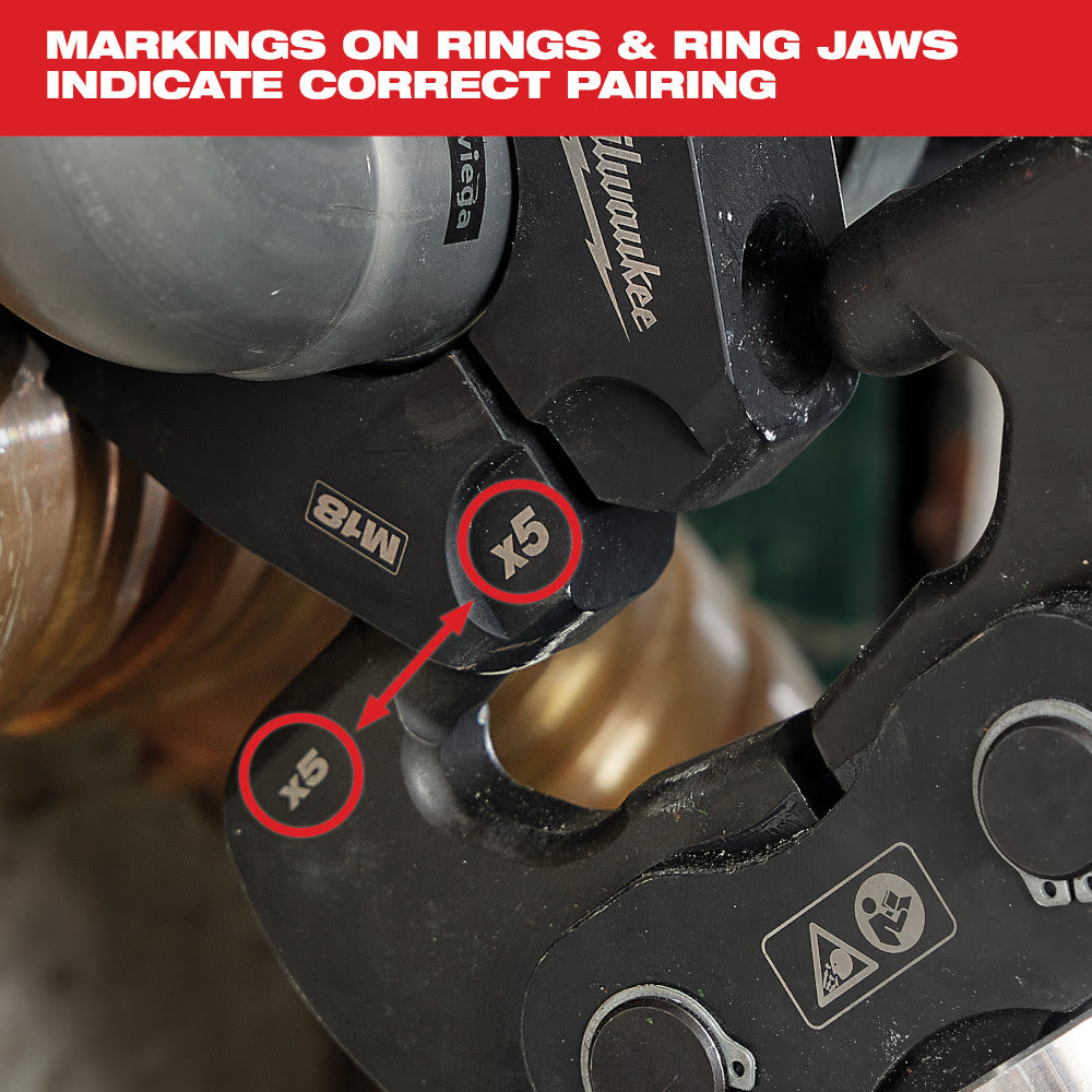 Milwaukee 49-16-2651BX 3/4" IPS-P Pivoting Press Ring for M18 & M12 FORCE LOGIC Press Tools - 6