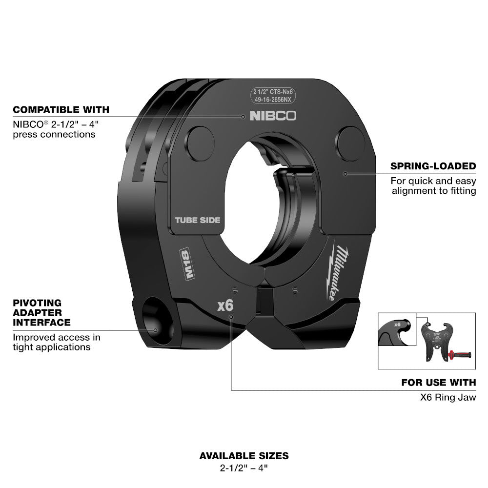 Milwaukee 49-16-2656NX 2-1/2" NIBCO Press Ring for M18 FORCE LOGIC Long Throw Press Tool - 4