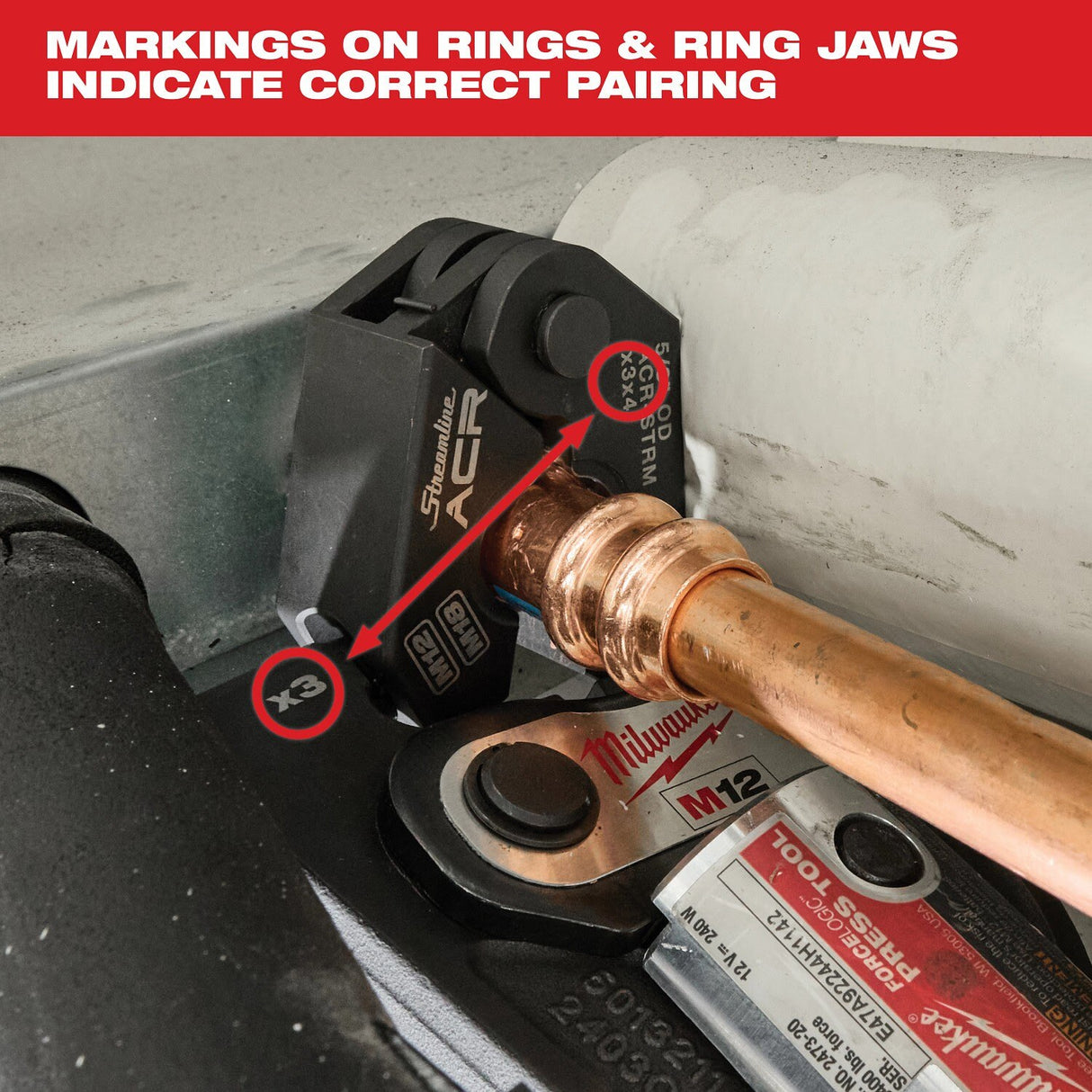 Milwaukee 49-16-2657MX 1-1/8" Streamline ACR Pivoting Press Ring - 5