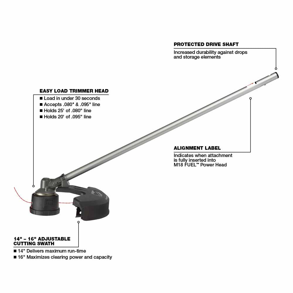 Milwaukee 49-16-2717 M18 FUEL QUIK-LOK String Trimmer Attachment - 3