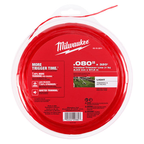 Milwaukee 49-16-2811 Milwaukee .080" x 320' (1 lb.) Twisted Trimmer Line