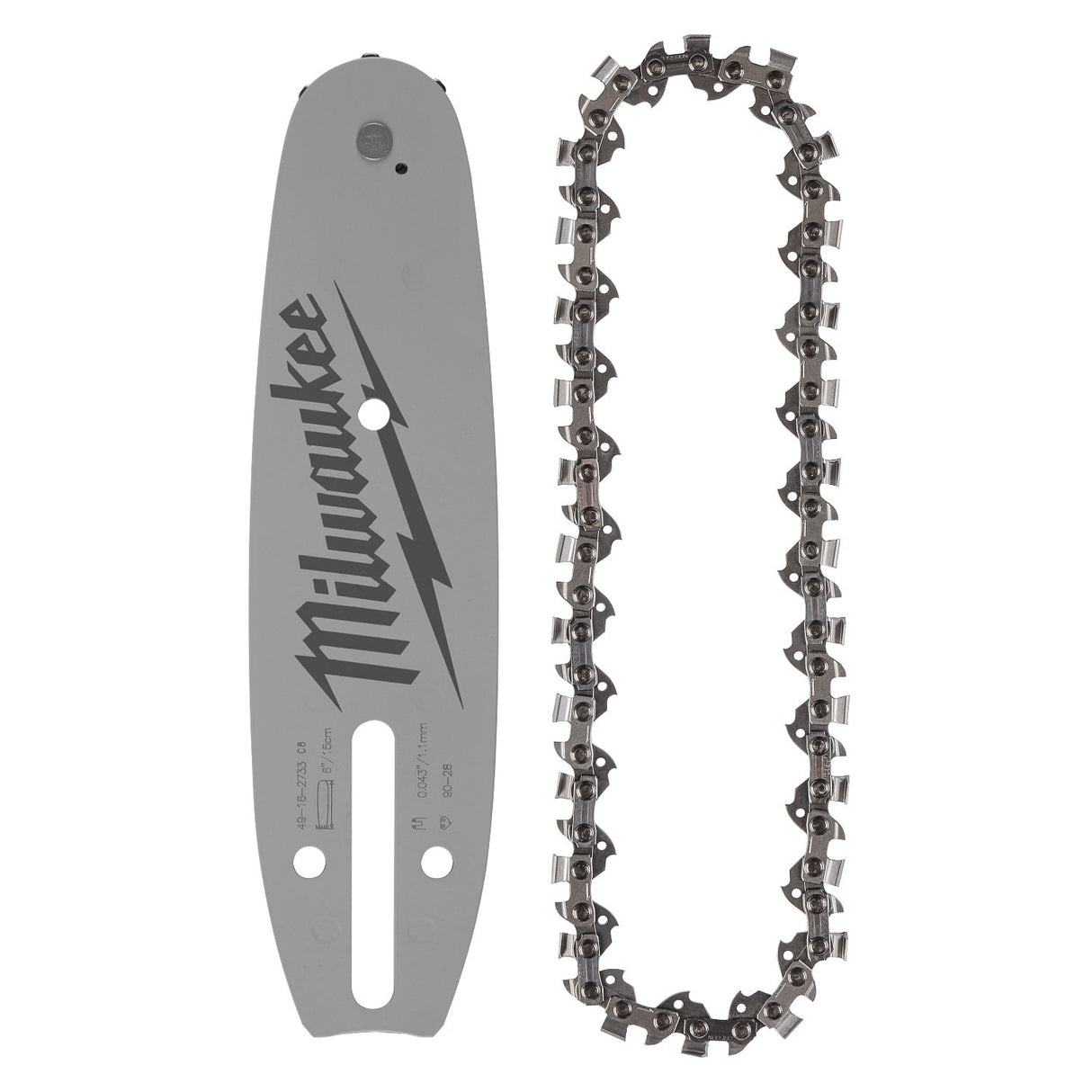 Milwaukee 49-16-2843 6 in. 3/8 in. Low Profile Pitch 0.043 in. Gauge Saw Chain and Guide Bar Set (2 Pc)